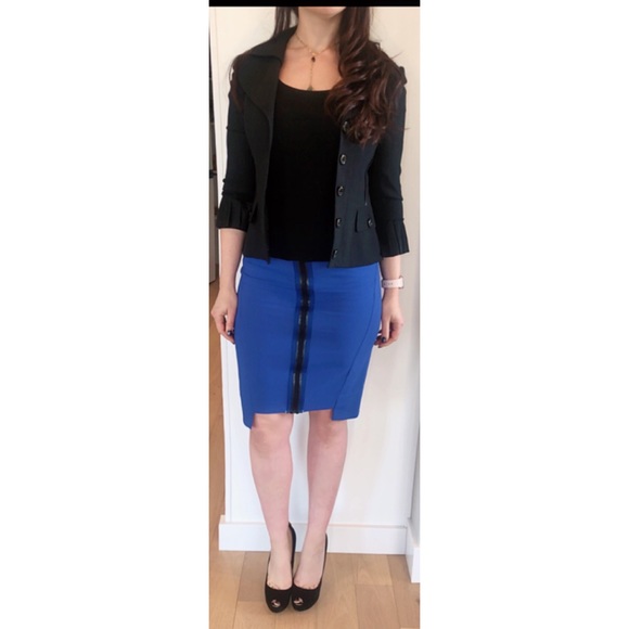 D&G Black Notched Collar Fitted Button Up Blazer SZ 42 4 6 - Picture 15 of 17